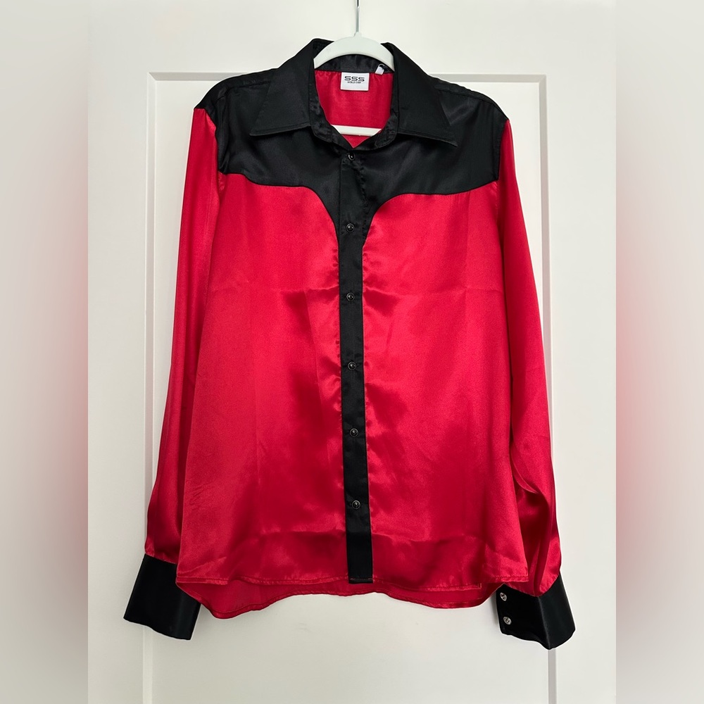 SSS WORLD CORP
Western Contrast Shirt In Black & Red